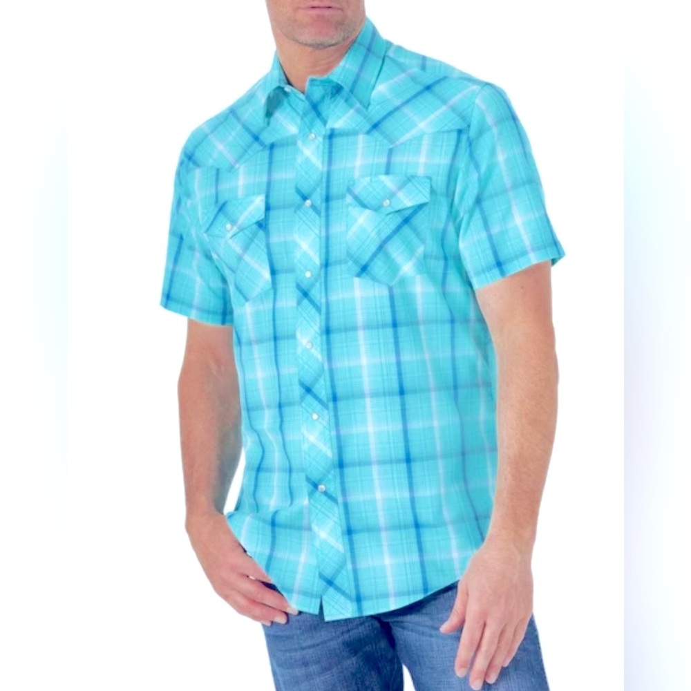 WRANGLER Men’s Button Up Plaid Western Shirt